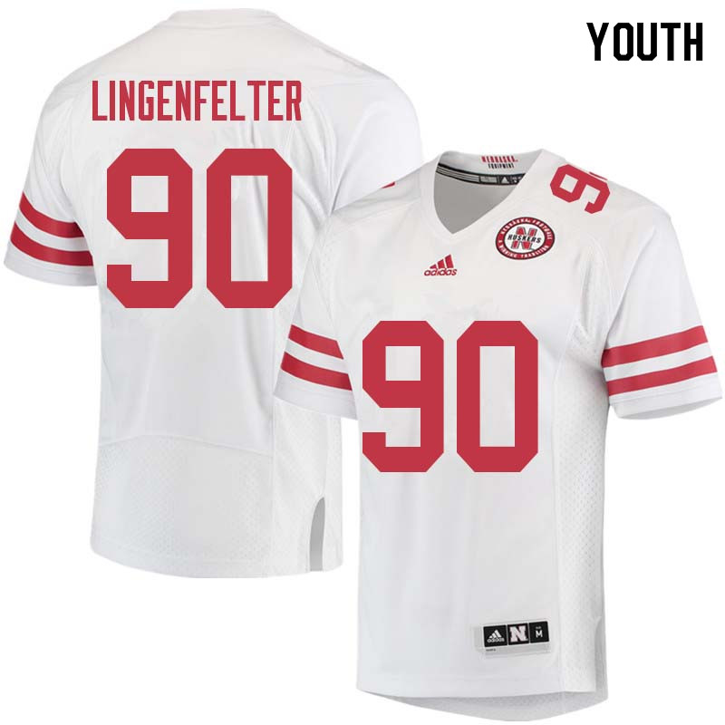 Youth #90 Ben Lingenfelter Nebraska Cornhuskers College Football Jerseys Sale-White